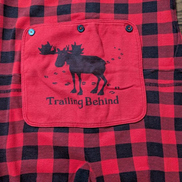 Kids Hatley little Blue House onesie union suit pajamas red plaid size 14 - Picture 6 of 14